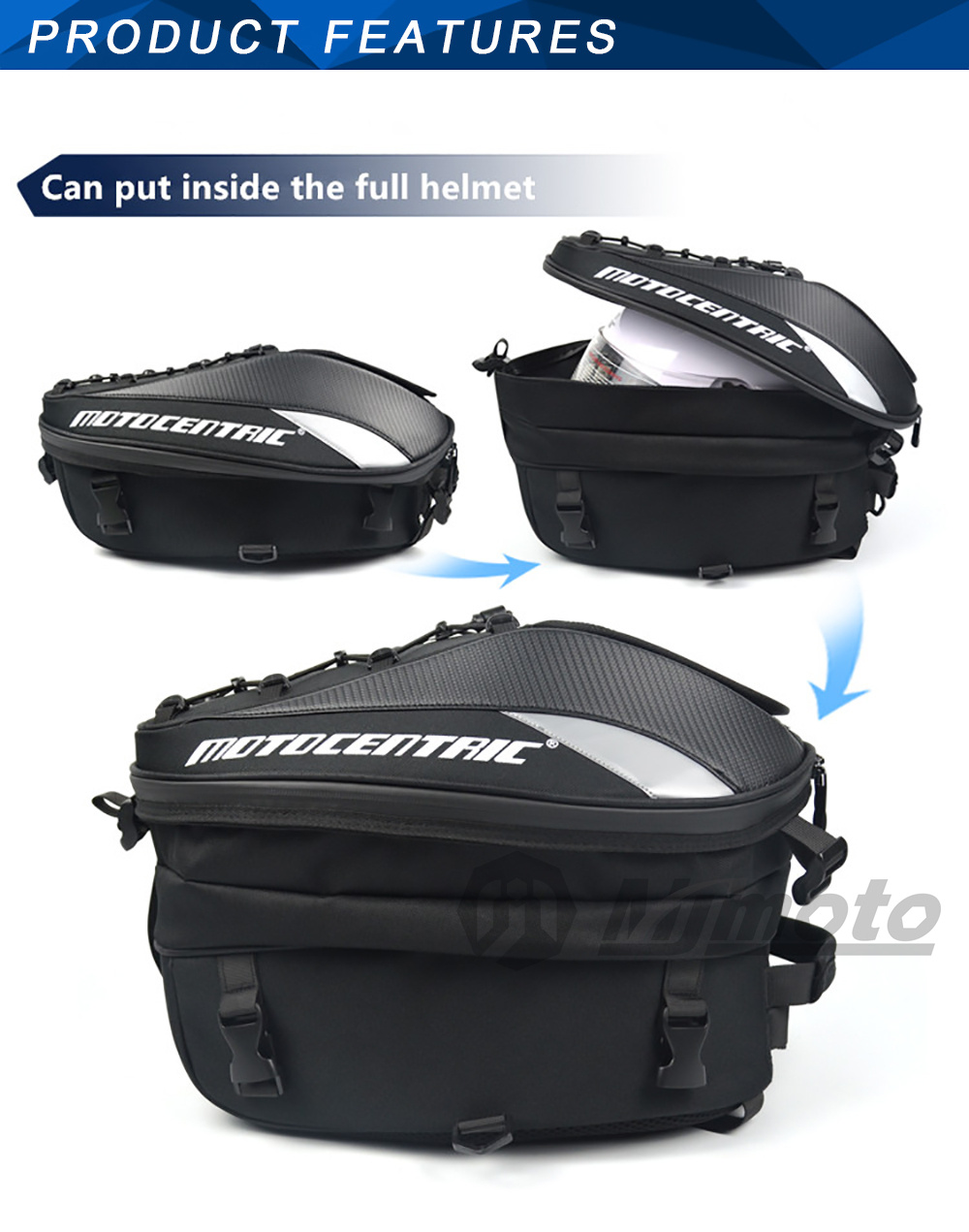 Sac de Queue de Moto 10L Sac de Siège de Moto Extensible Sac de Porte-bagages  Arrière Sac de Moto étanche Ajustement Universel équipement D'équitation