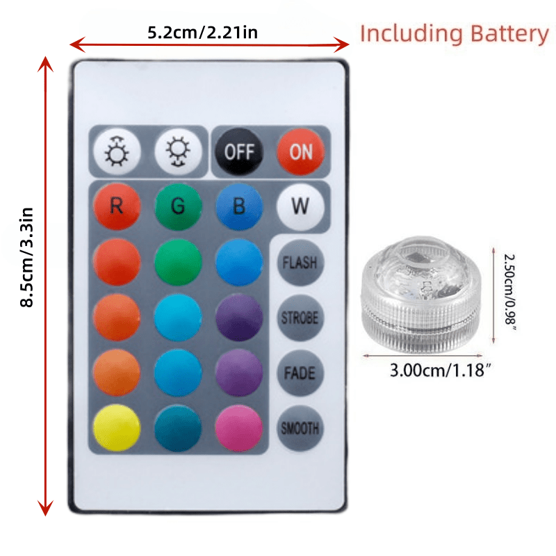 Submersible Led Lights Remote Control Battery Powered - Temu