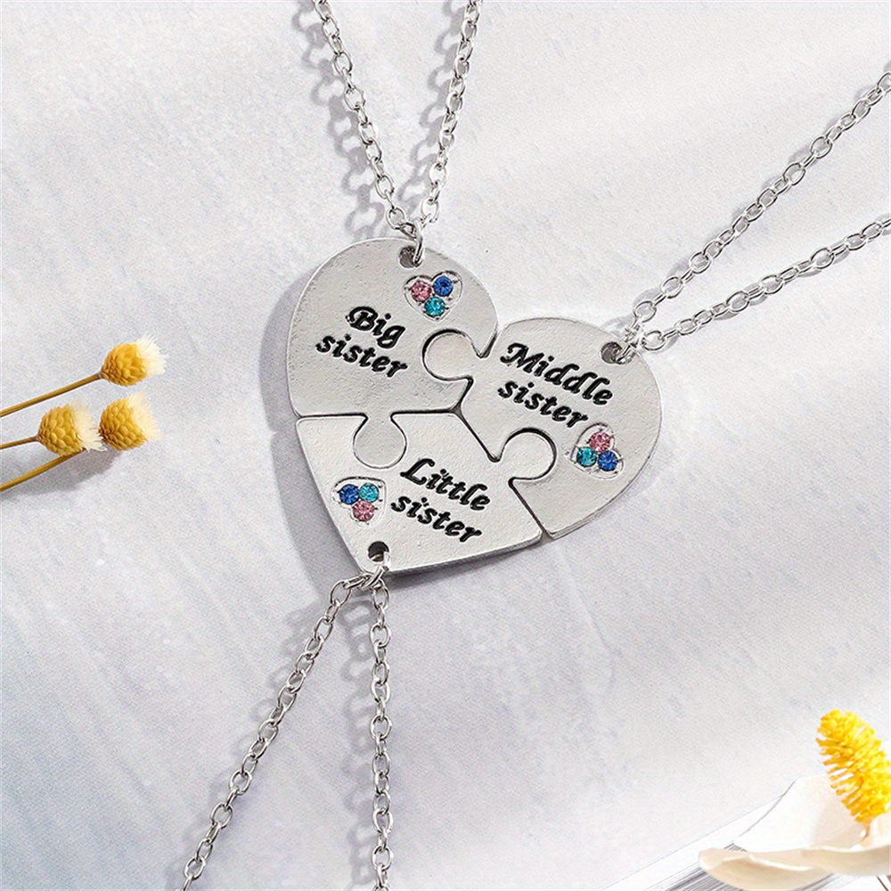 Heart Shape Puzzle Necklace 4 Pcs Sweet Bff Necklace Jewelry Gift For  Sisters | Fruugo SA