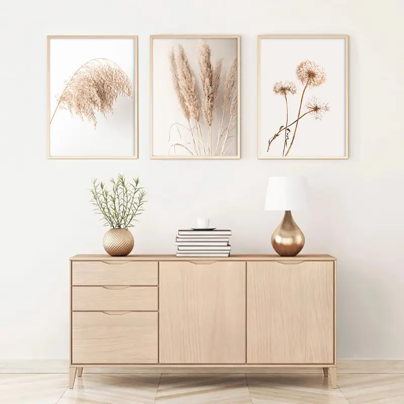 Beige Scenery Canvas Painting Hay Reed Painting Poster - Temu Australia