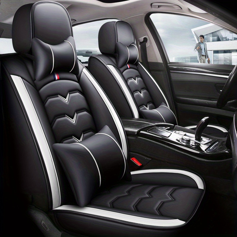 Full Coverage 5 Seats Leather Car Seat Cover Car Seat Temu
