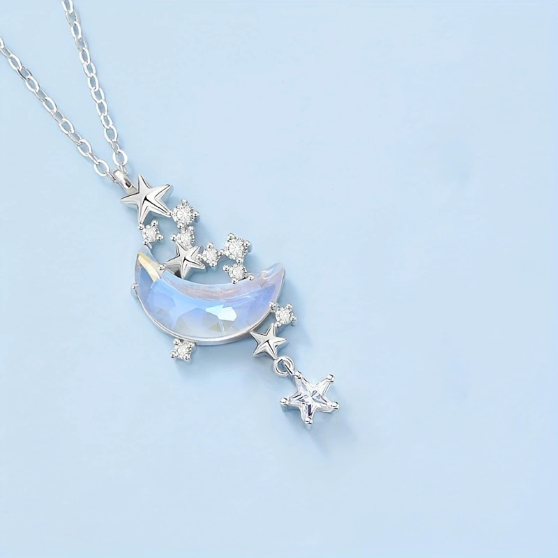Fashion Elegant Star Moon Necklace Clavicle Chain Temperament Necklace