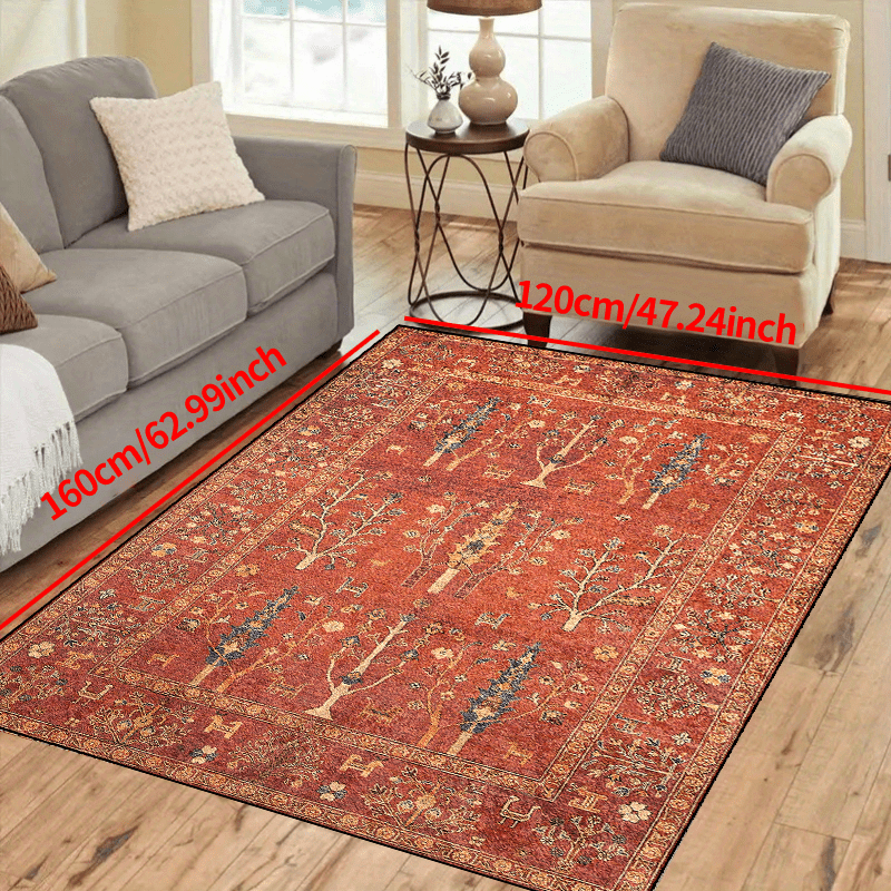 European Retro Green Indoor/outdoor Machine Washable Rug - Non-slip, Modern  Boho Home Decor For Living Room & Beyond! - Temu