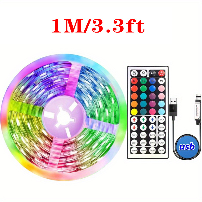 LED Strip Light, 5V RGB 5050 44key IR Controller, Luce Di Atmosfera Per  Sfondo TV Per Soggiorno, Camera Da Letto Neon Strip, Luci A Strisce LED Per  Decorazioni Di Halloween/Decorazioni Di Natale/Luci