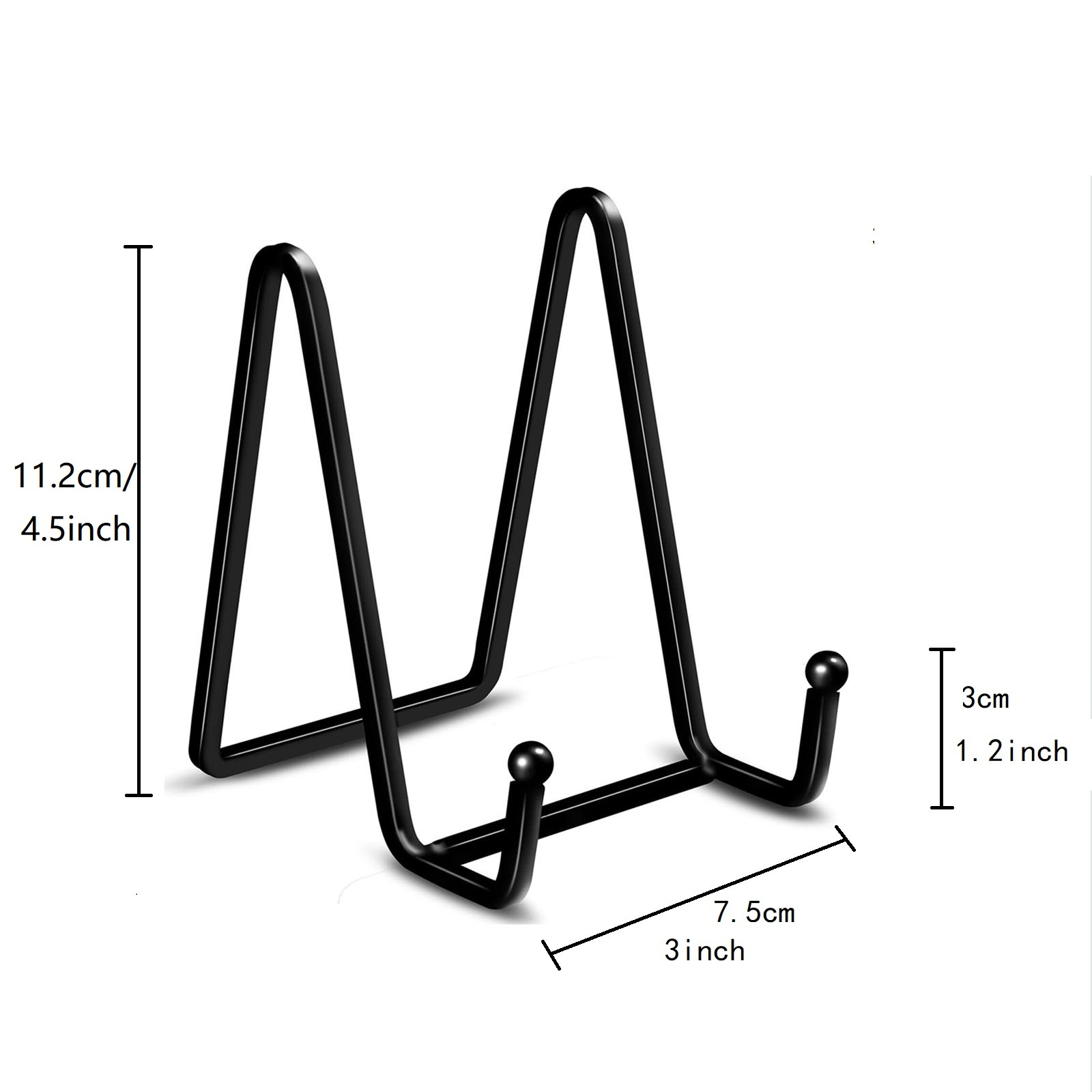 Large Metal Plate Stand, Black