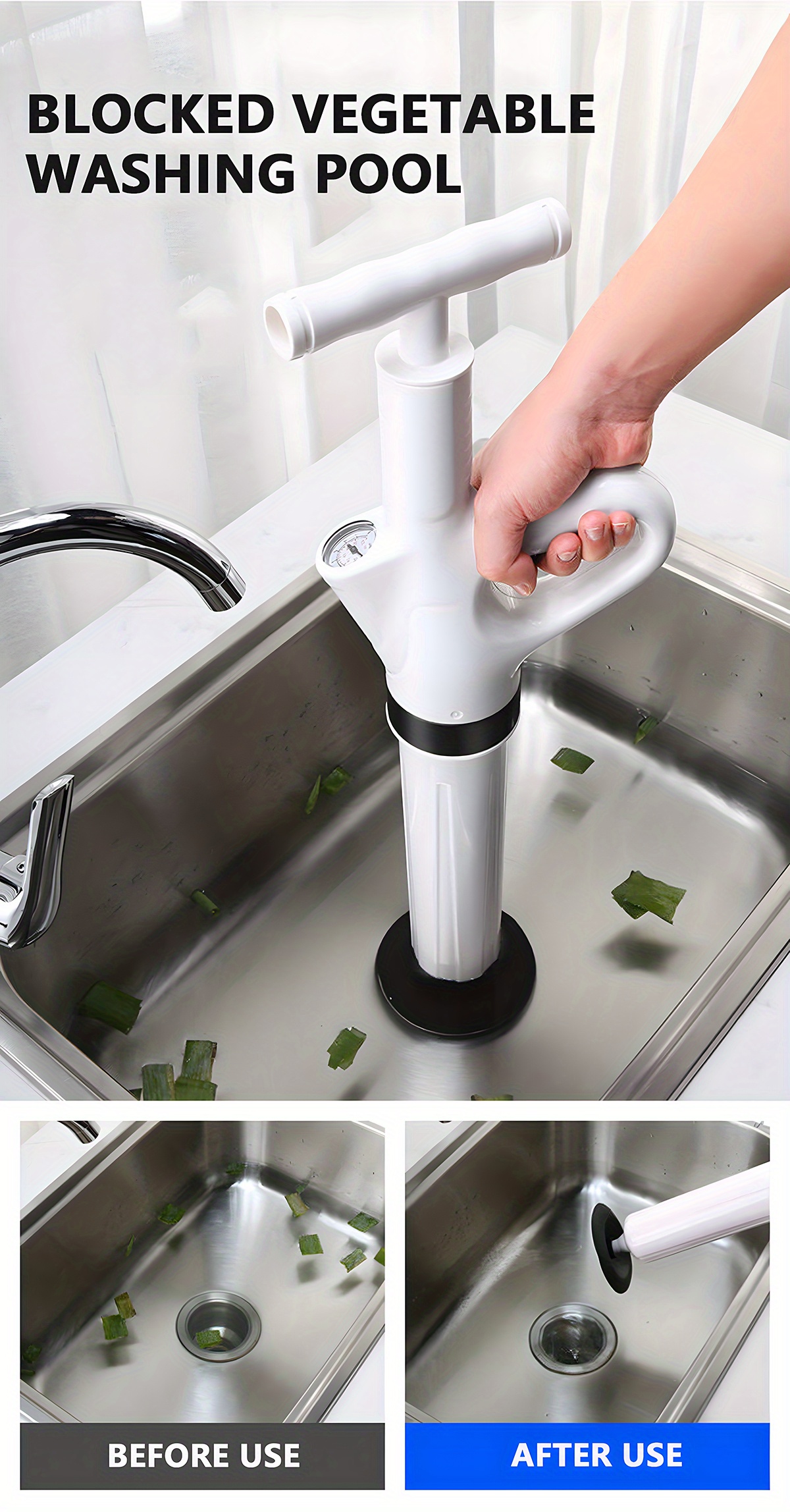 Toilet Plunger Air Drain Blast Gun Drain Clog Clearance Tool Temu