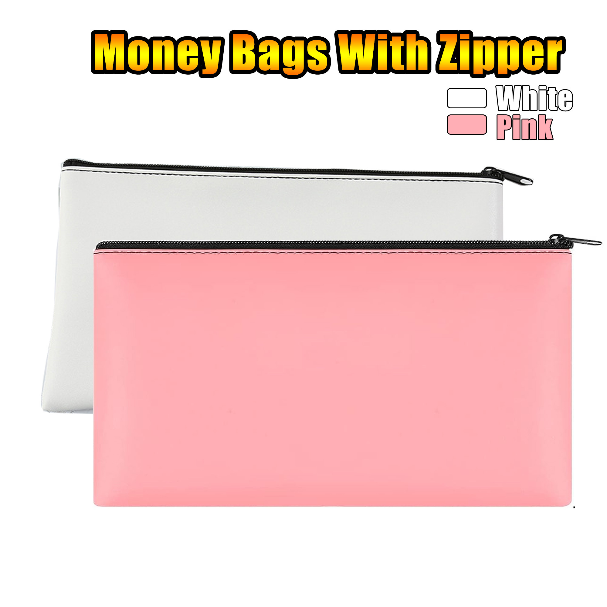 2 Pieces Money Bags with Zipper, 11x6.1 inch Money Pouch, Bank Bag, Cash  Bag, Check Wallet, Cosmetics