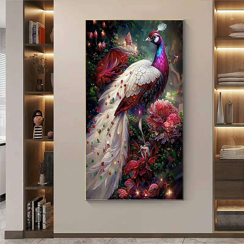 Peacock Diamond Painting Kits, DIY Diamond Painting Kits for Adults, 5D  Round Full Drill Diamond Art for Kids with Diamond Art Kits for Wall  Hanging