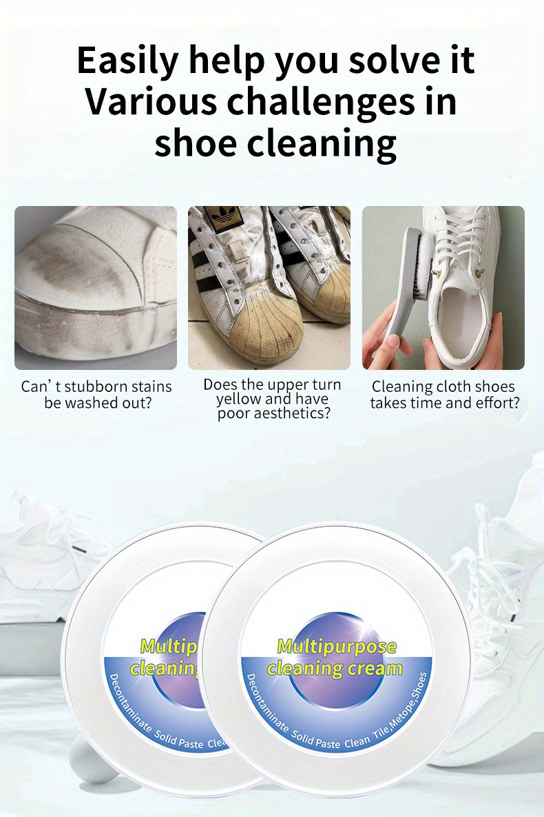 White Shoe Cleaning Cream Sneaker Leather Shoes Stain Cleaner Refresh Color  260g