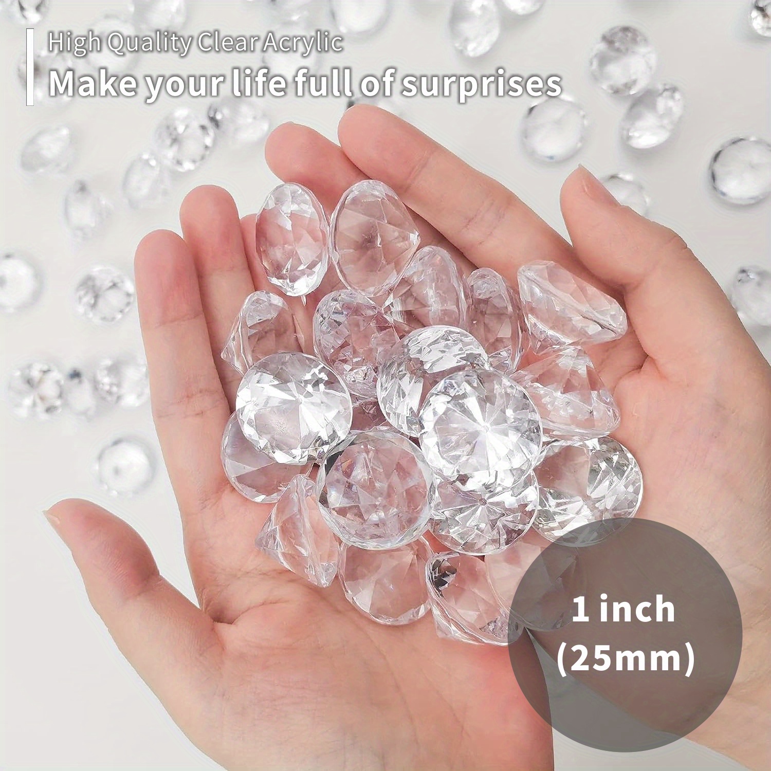 100 PCS Acrylic Diamond Gems, Pink Acrylic Diamonds 1 Inch Acrylic  Gemstones Vase Filler Fake Gems Plastic Gems for Home Table Scatters Party,  Event