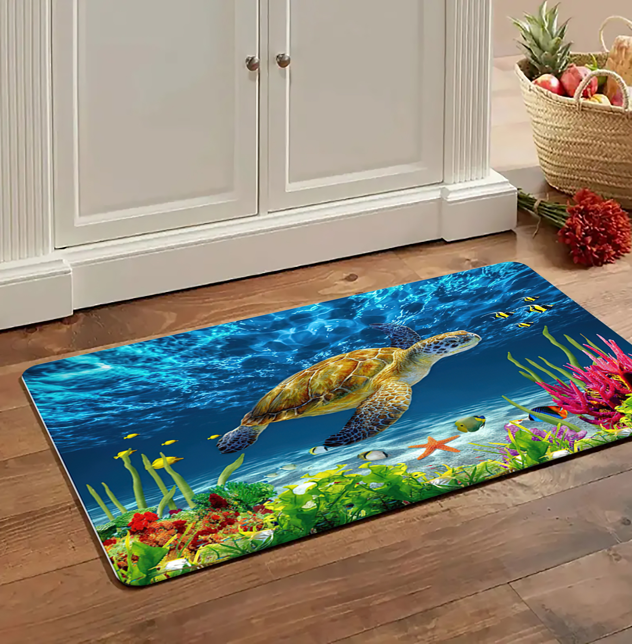 1pc sea turtle pattern floor mat soft non slip bath rug   mat absorbent carpet for   room bathroom home decor details 14