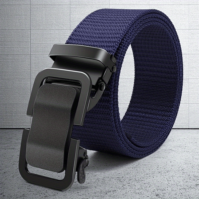 Men's Metal Automatic Buckle Casual Nylon Canvas Belt