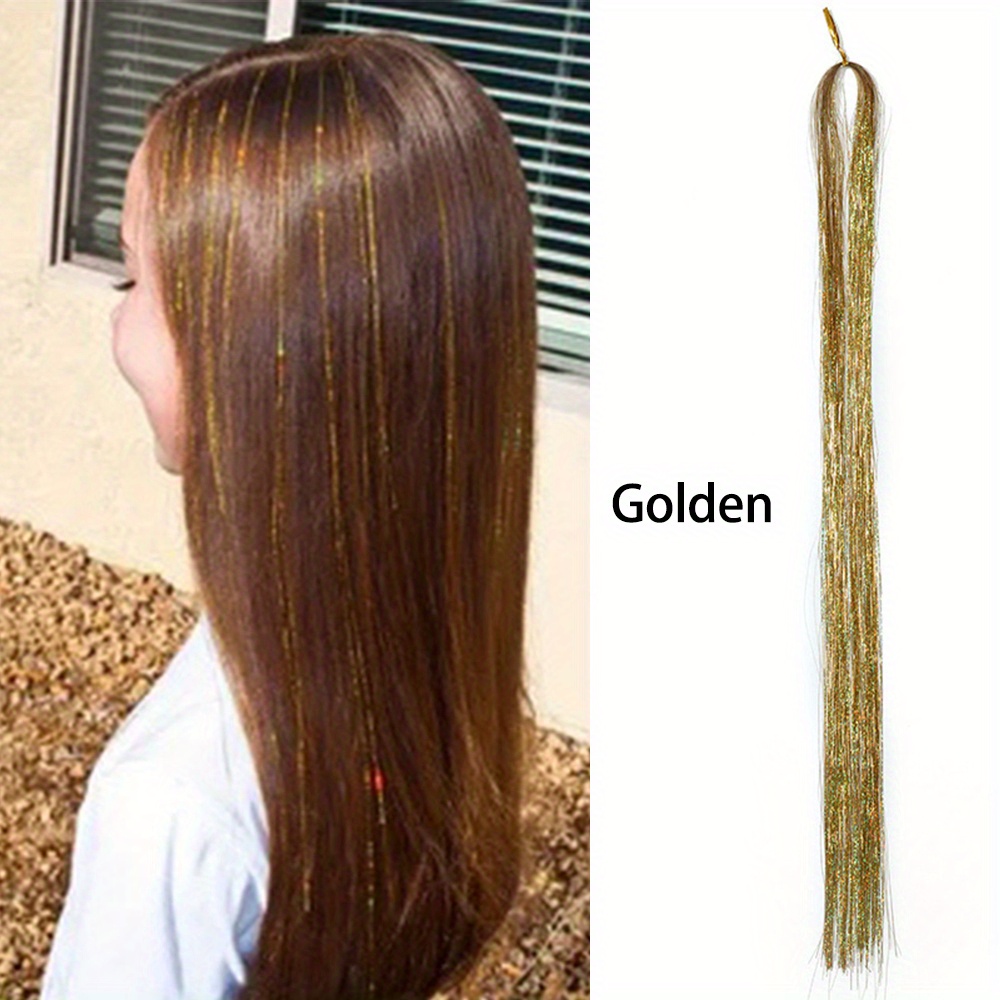 Glitter Tinsel Hair Heat Resistant Glitter Hair Hair - Temu