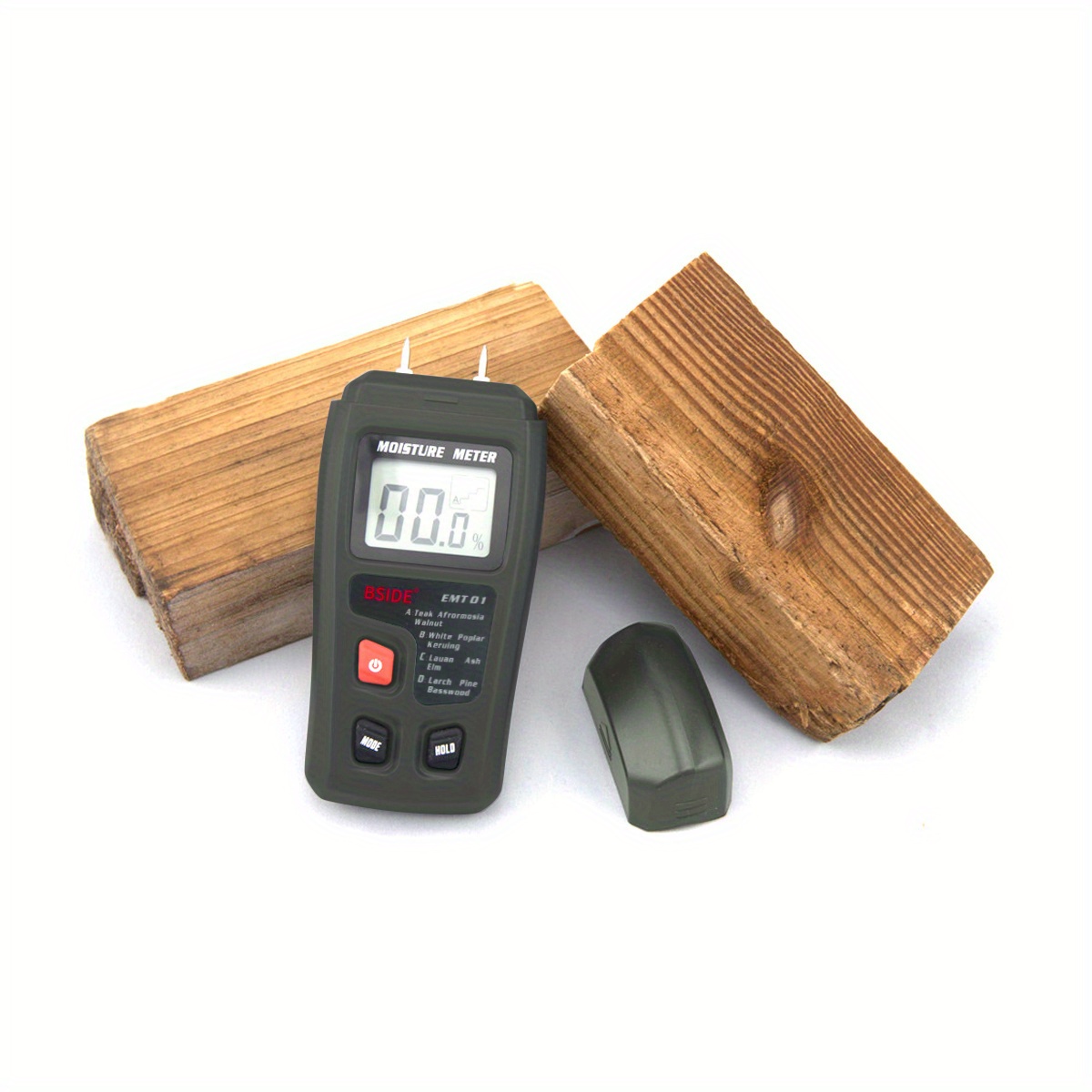 Emt01 0-99.9% Two Pins Digital Wood Moisture Meter Wood Humidity Tester  Hygrometer Timber Damp Detector Large Lcd Display - Temu