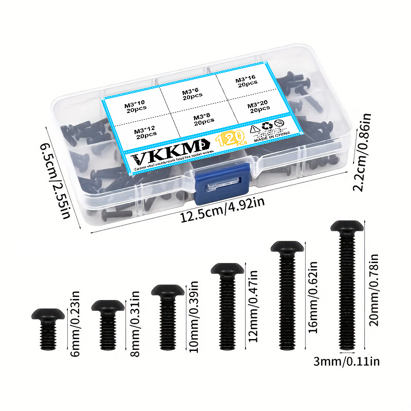 Caja de 100 tornillos M3 M4 cabeza avellanada - Brutepower