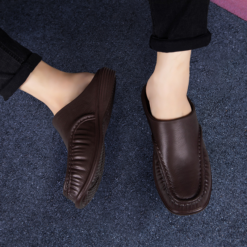 Men's Slipon Mules, Casual Walking Slippers Outdoor, Backless Loafers