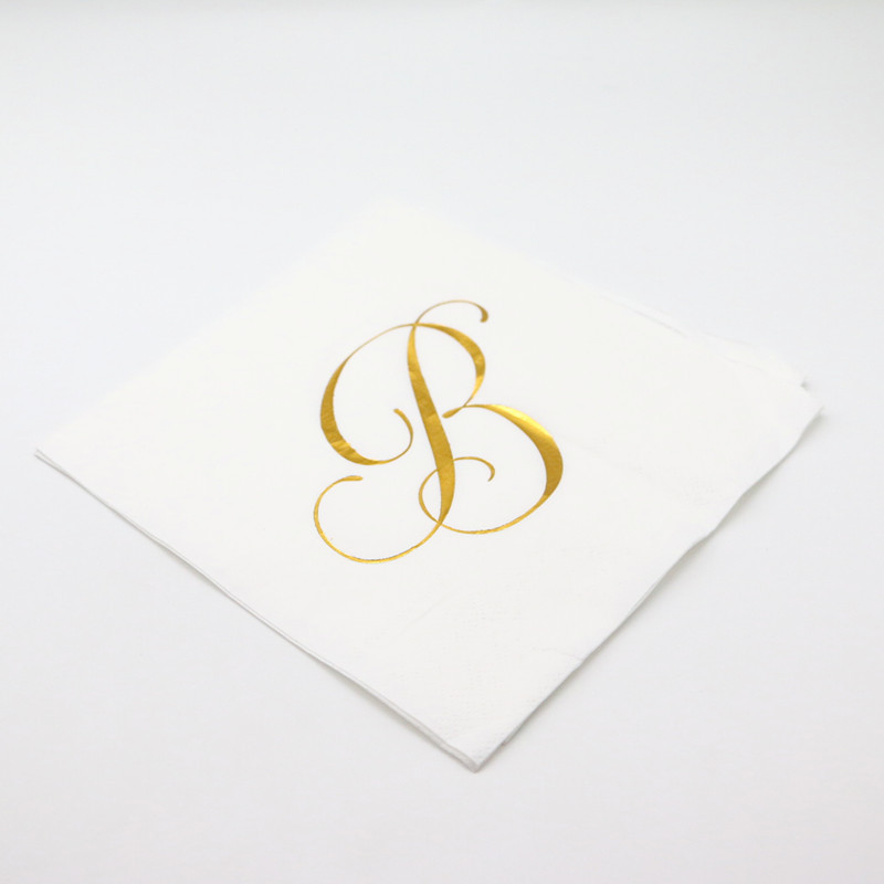 Golden Monogram Guest Napkins Letter B Paper Pack Elegant Metallic Golden  Foil Dinner Hand Napkin For Bathroom Powder Room Wedding Holiday Birthday  Party Baby Shower Decorative Towels - Temu