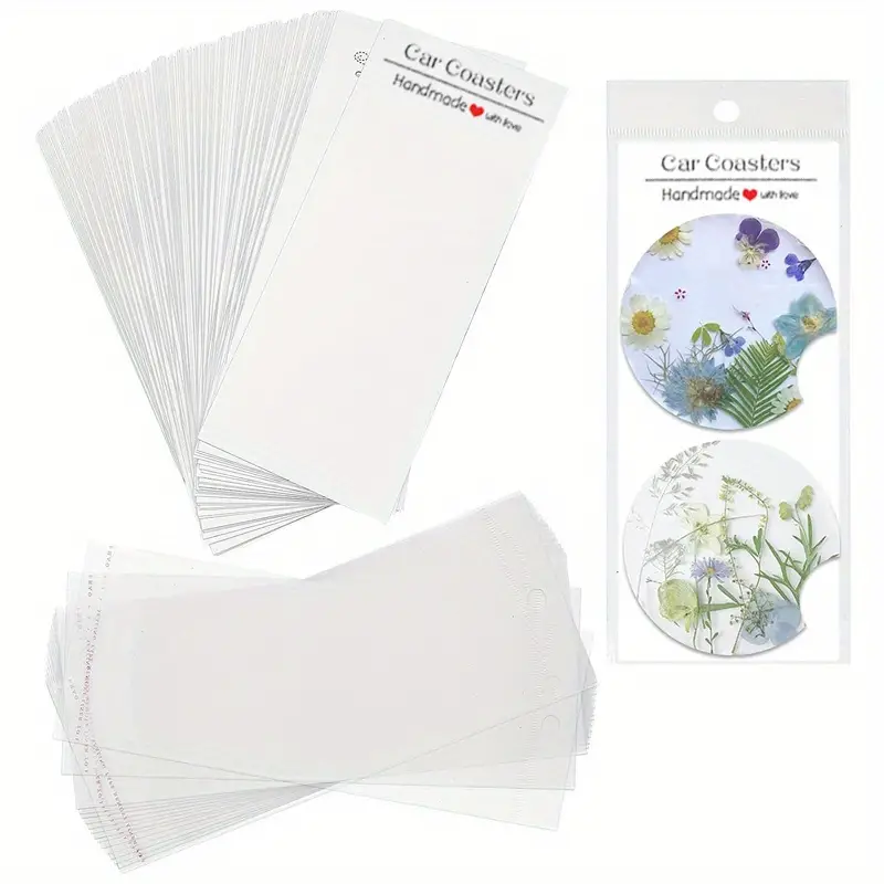  120Pcs Car Coaster Packaging for Selling,Premium Car Coaster  Packaging Kit for Sublimation Blanks Products,Include 120 Pcs Sublimation Car  Coaster Display Cards and 120 Pcs Self-Sealing Bags (Pink) : Automotive
