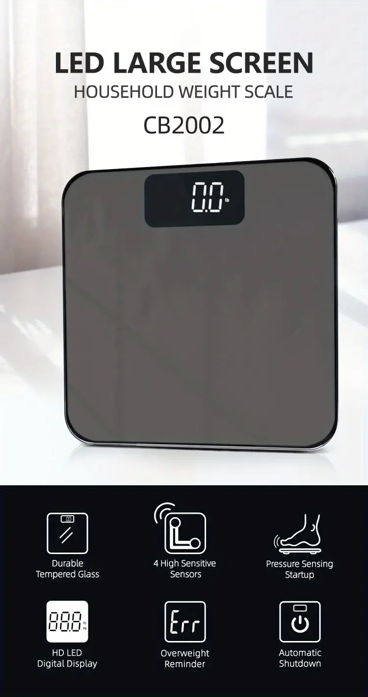 Digital Bathroom Scale, Highly Accurate Scales For Body Weight, Measures Up  To 400 Lbs, Perfect For Weight Loss And Monitoring Health, Led Display,  Bathroom Tools - Temu