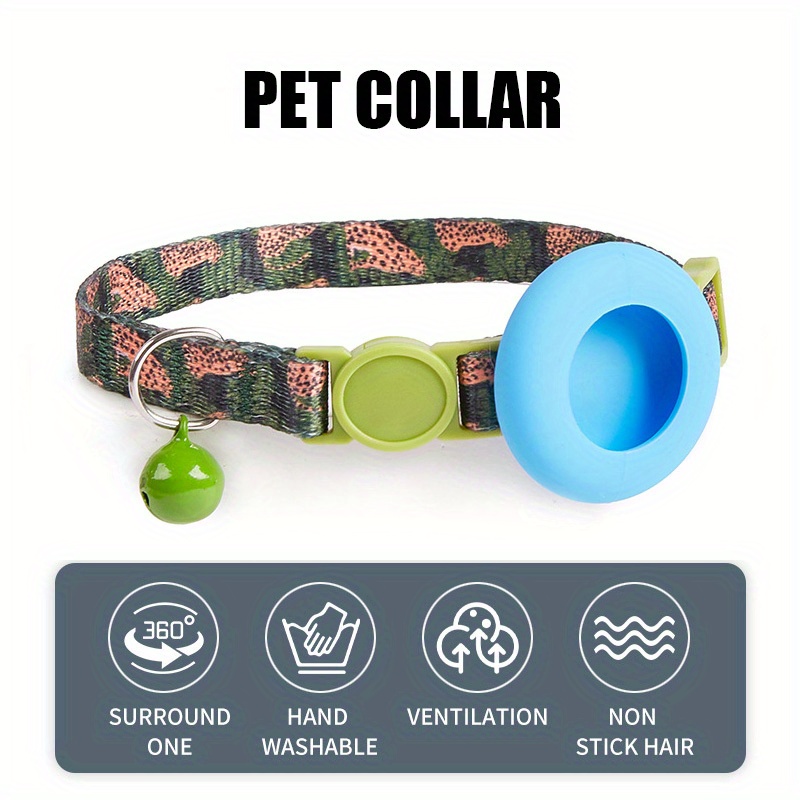 BINGPET AirTag - Collar de gato con campanas, collar elástico de seguridad  mejorado con soporte para collar de gato Airtag, collares de gato