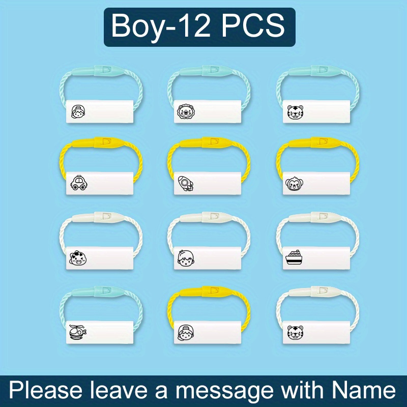 Customized Name Pendant, Name Stickers, School Supplies, Shoes, Schoolbags, Clothes, Lanyards, Name Circles - 12/24pcs Packs