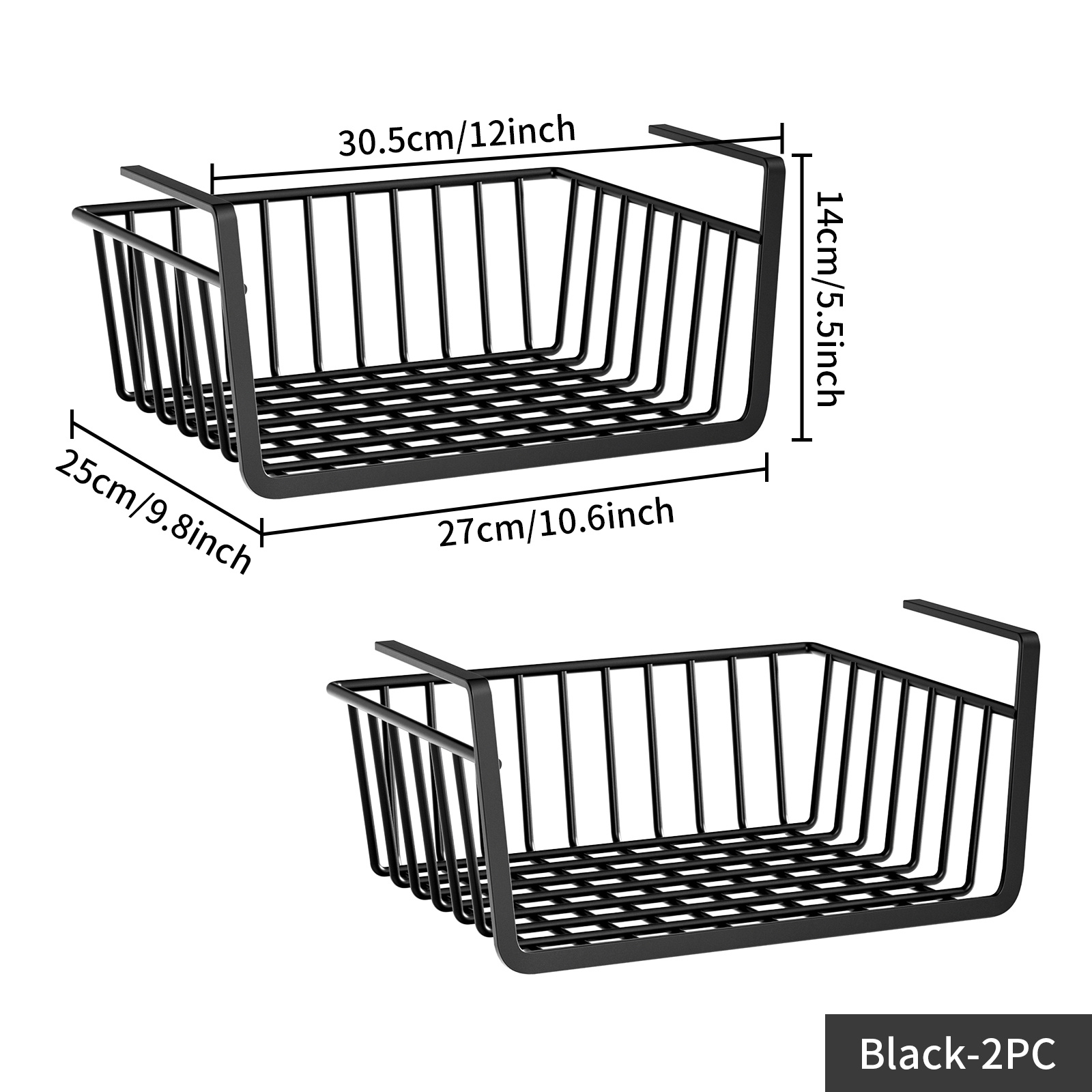 Generic 3 Pack Under Shelf Basket,Pantry Organization and Storage Baskets,16.8  x 10.3 x 4.9