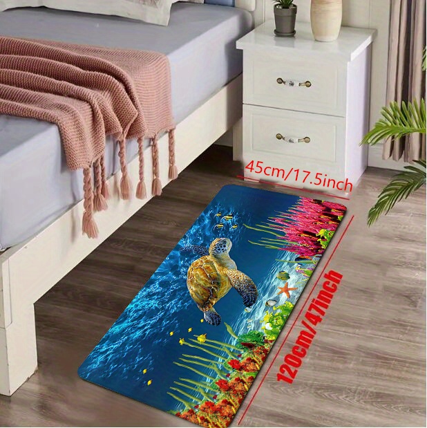 1pc sea turtle pattern floor mat soft non slip bath rug   mat absorbent carpet for   room bathroom home decor details 10