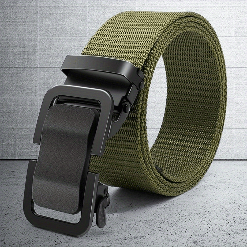 Men's Metal Automatic Buckle Casual Nylon Canvas Belt