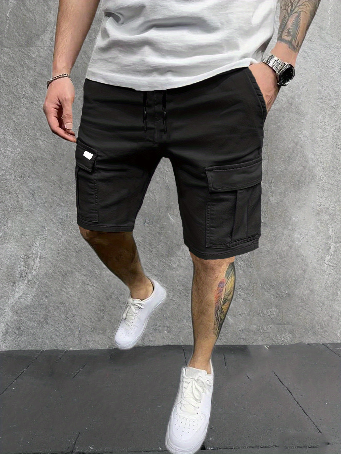 Mid Length Cargo Shorts Men's Casual Multi Pocket - Temu