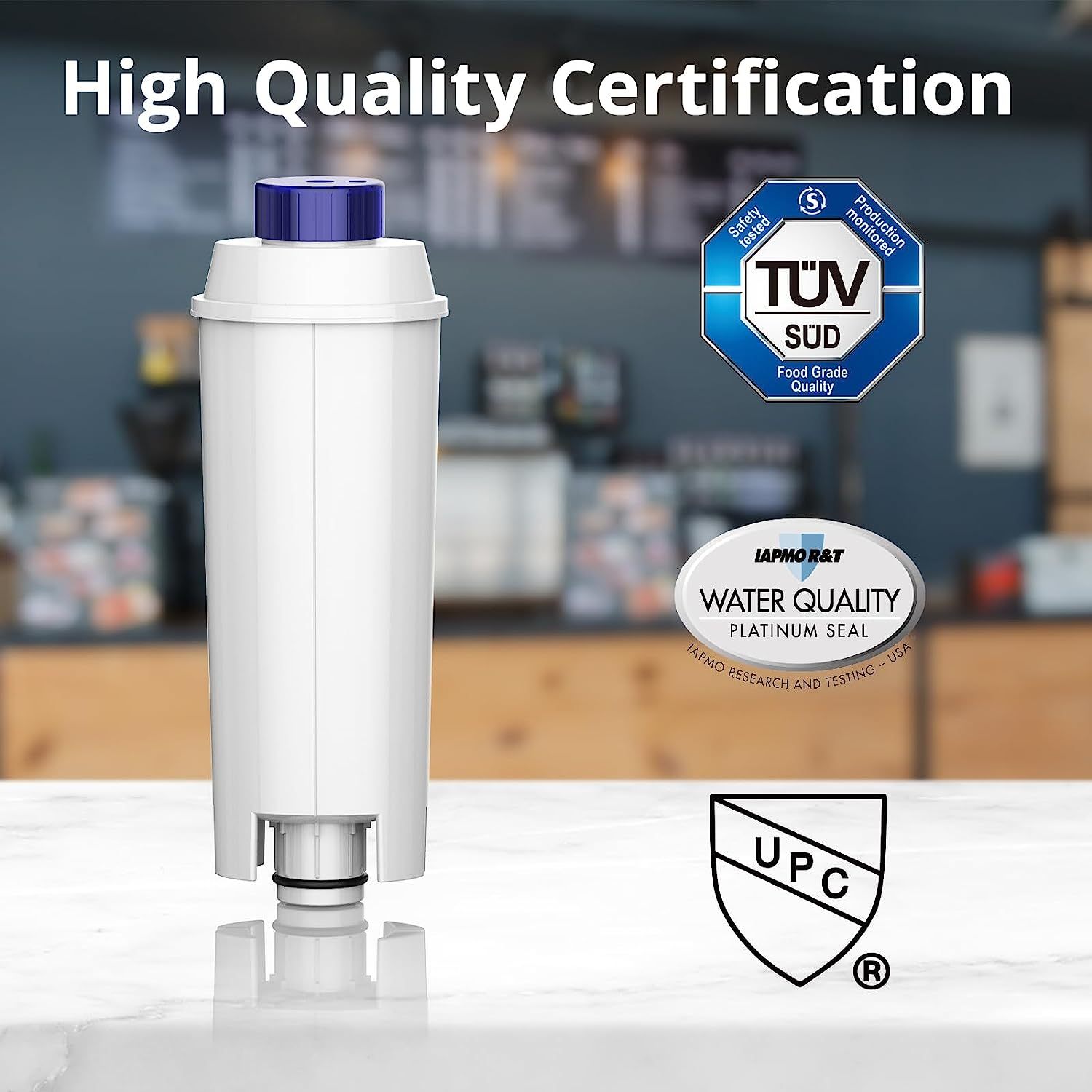 Water Filter, Replacement for DeLonghi DLSC002, TUV Certified Coffee  Filter, Optimizes Coffee Quality and Protects Against Limescale Compatible  with
