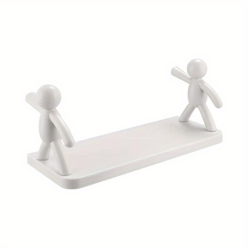 1pc Bathroom self-adhesive shelf free punching toilet shelf wash table  dormitory iron art increased net surface storage basket Wall Shelf