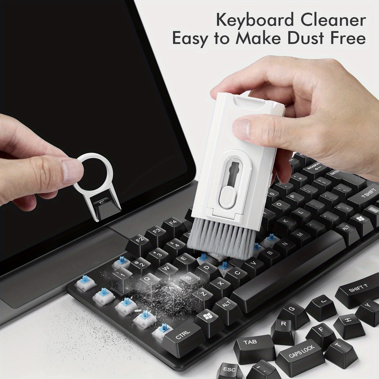 8 in 1 cleaning kit computer keyboard cleaner brush earphones cleaning pen for headset ipad phone cleaning tools keycap puller details 5