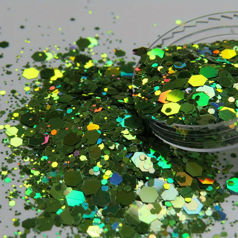 Green Mix Chunky Glitter for Resin Epoxy Crafts 
