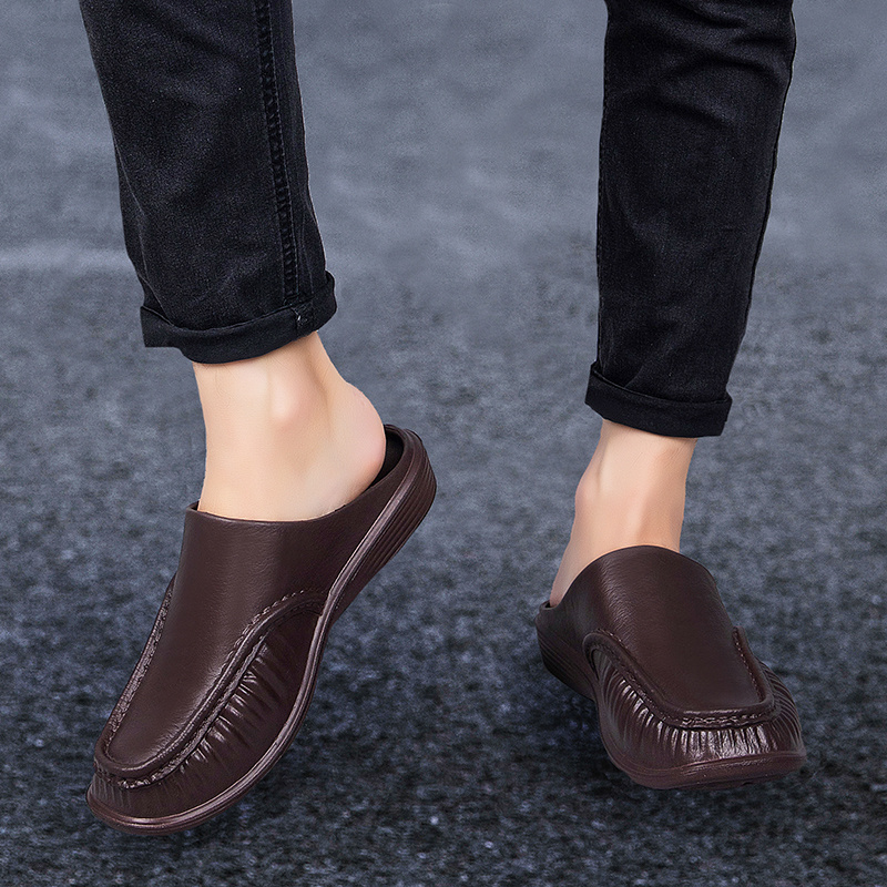 Men's Slipon Mules, Casual Walking Slippers Outdoor, Backless Loafers