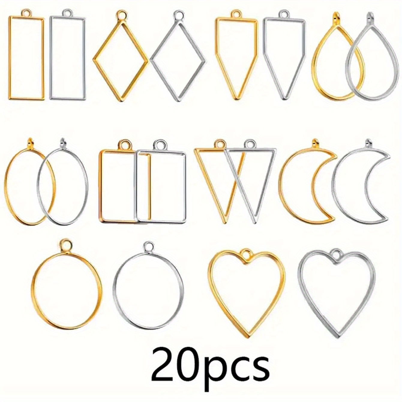 TEMU 20/60/80 pezzi di bezels aperti con design a cornice cava, bezels per di gioielli, forniture per la realizzazione di collane e orecchini.