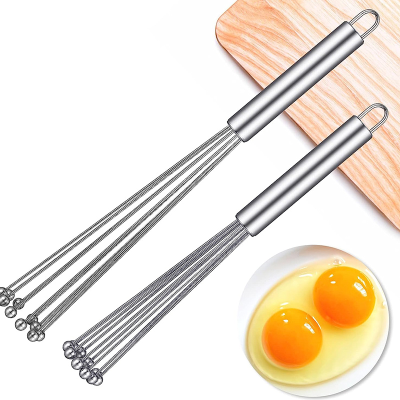 1pc 2pcs 10 12 stainless steel ball whisk hand held bead egg cream whisk kitchen baking tool details 3