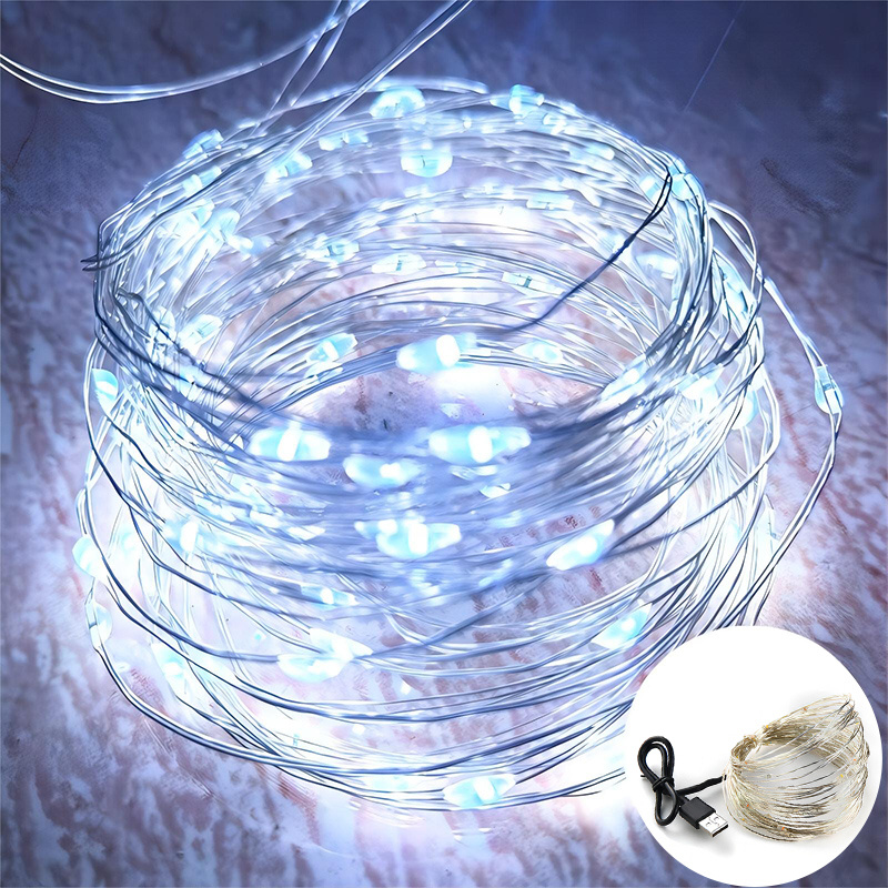Usb Led String Lights Copper Silvery Wire Garland Light - Temu Canada