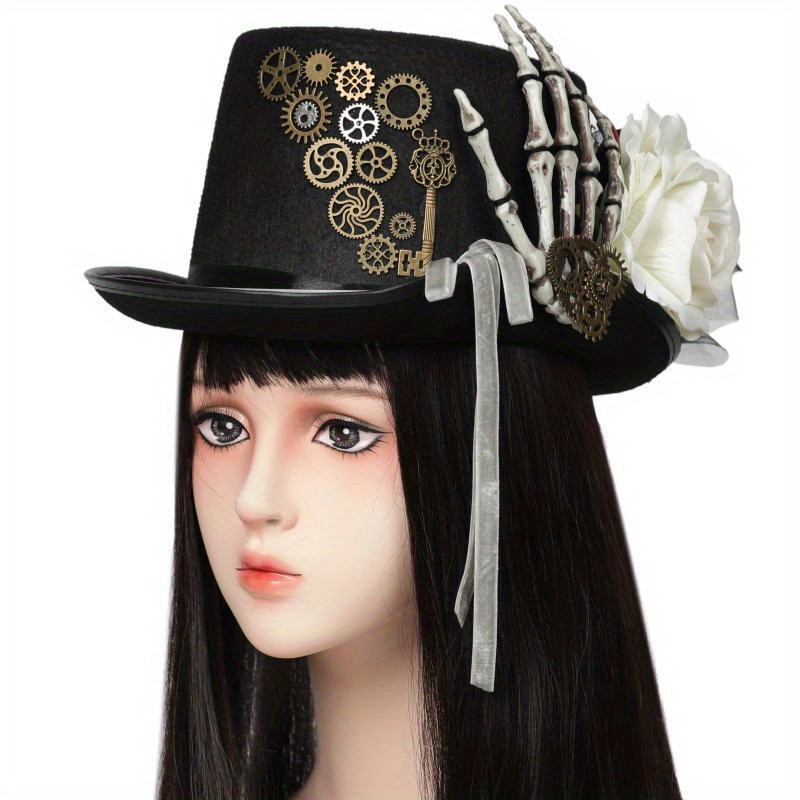 Yunnan Cappello di Halloween Con Occhiali Cappello A Top Hat Steampunk  Accessori Costume Cosplay Per Uomo Donna Vintage Cappello Mago Cappello  Adulto : : Moda