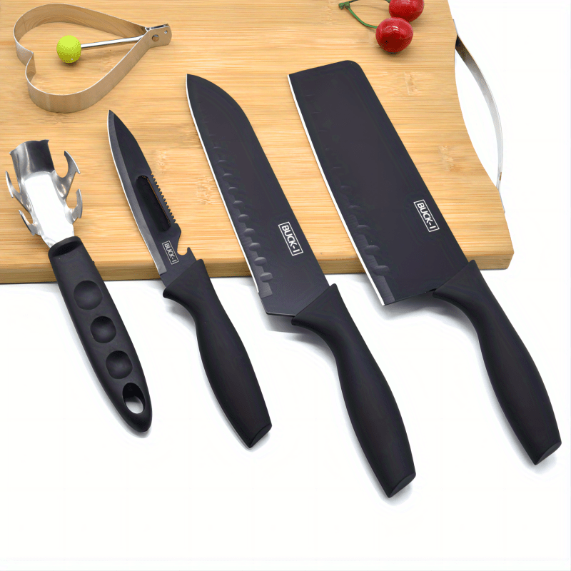 3pcs, Kichen Knife Set, 7in Meat Cleaver, 7in Santoku Knife And 4.5in  Paring Knife, Kitchen Gadgets, Kitchen Accessories