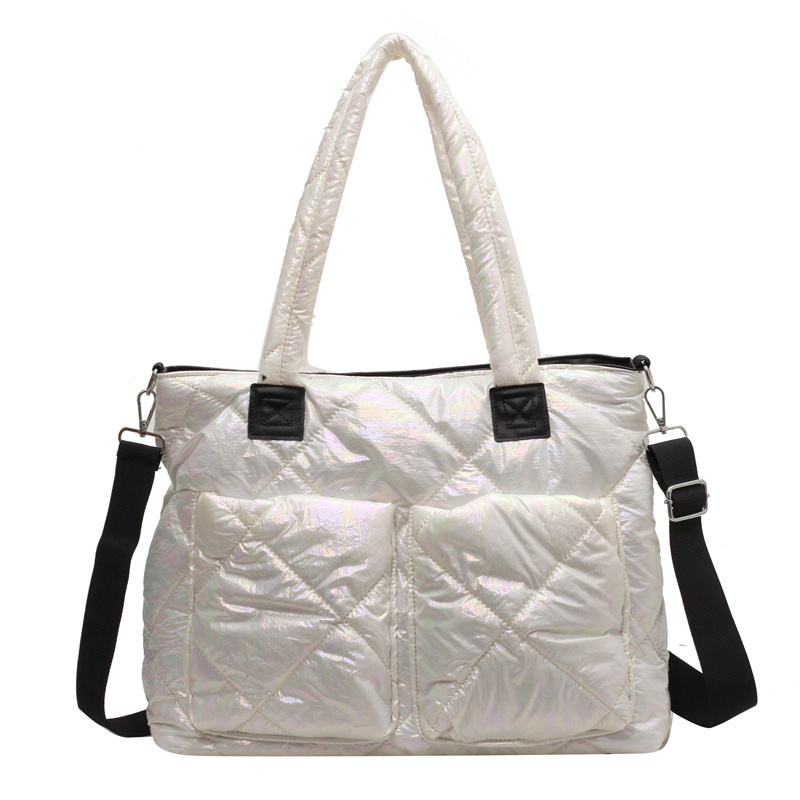  MAVARO Bolso de hombro acolchado para mujer, bolsos acolchados  de algodón hinchado grande, bolsa de almohada con relleno estético, Marrón  oscuro : Ropa, Zapatos y Joyería