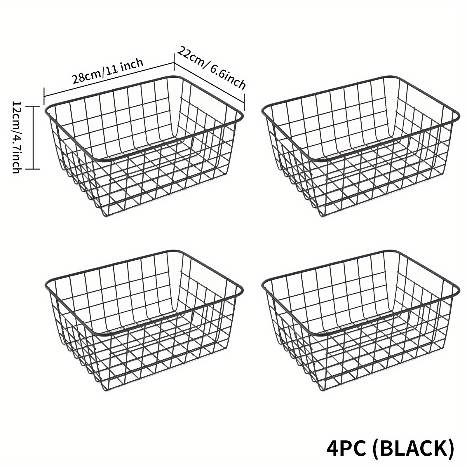Wire Storage Baskets, Household Pantry Baskets, Wire Baskets For Organizing  Countertop, Closet And Bedroom, Make Life Tidier Metal Basket, Household  Bathroom Kitchen Supplies - Temu