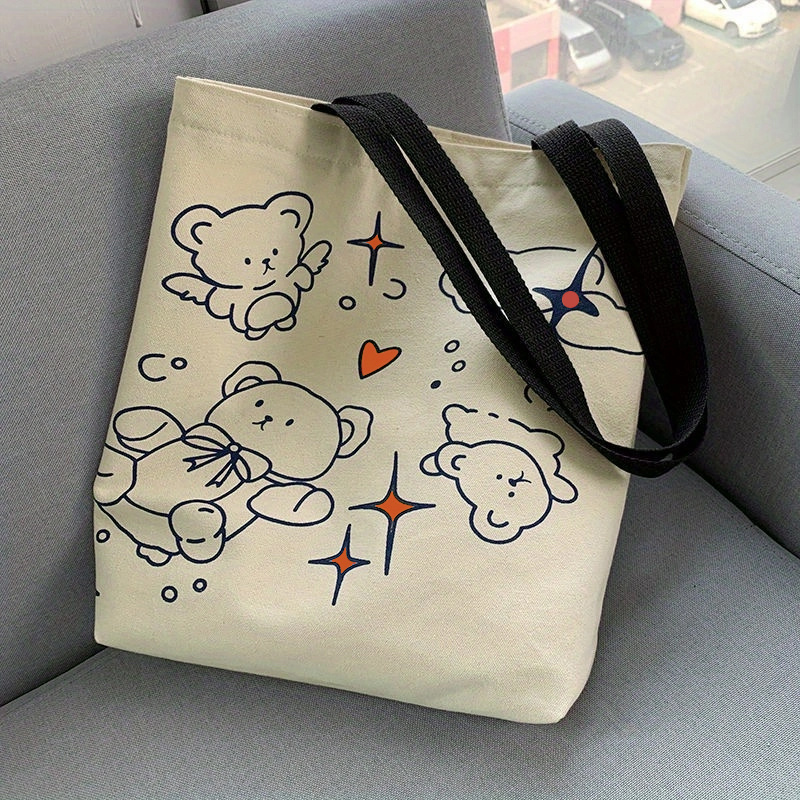 Canvas Shoulder Bag Women's Large Capacity Shopping Tote