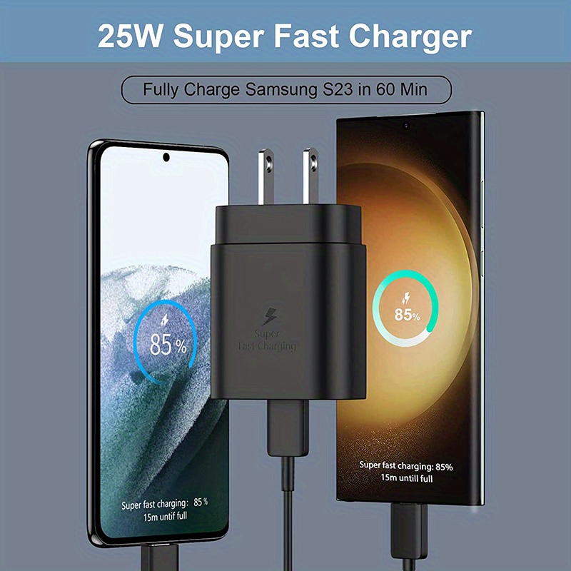 Chargeur 25W Rapide Cable Type USB-C pour Samsung S10 S20 S21 NOTE 9 10 20