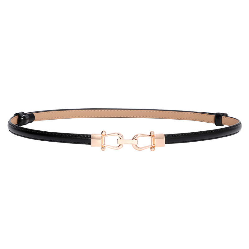 Second-layer Cowhide Women's Slim Waist Belt, Simple And Versatile Decorative Dress Belt, Fashionable Small Leather Belt For Weddings, Dates, And Daily Commutes