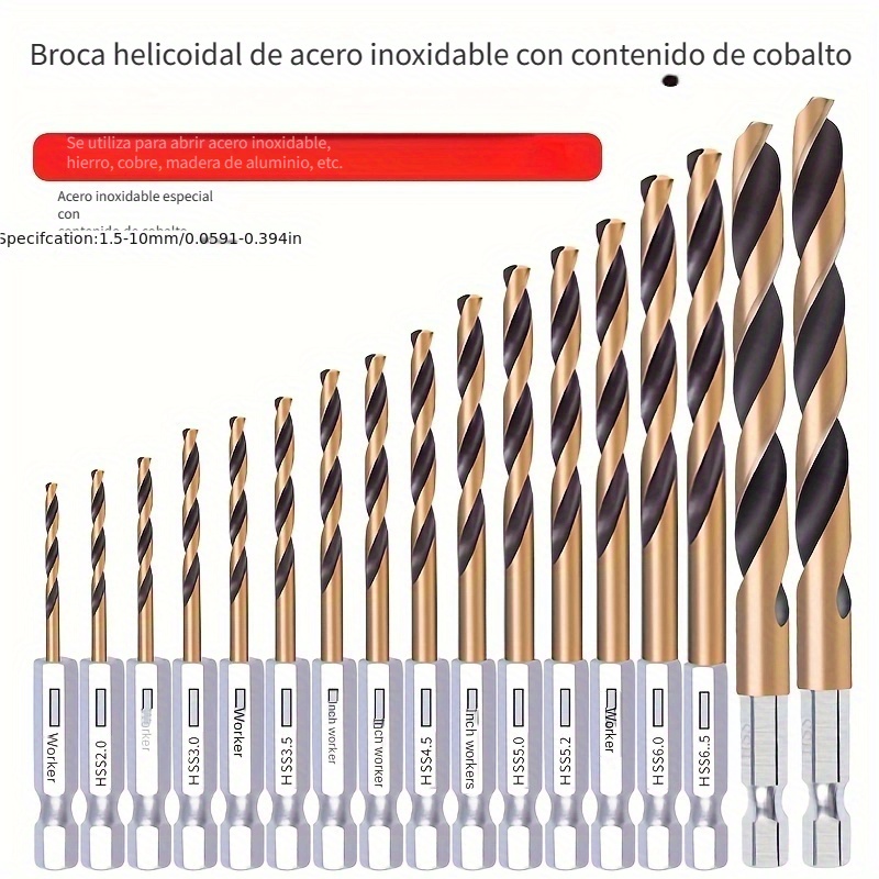 13pcs 1.5 6.5mm Juego Brocas Metal Acero Alta Velocidad - Temu Chile