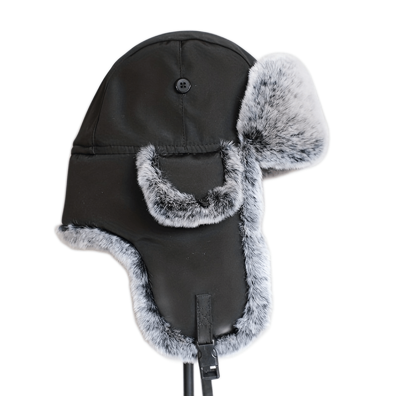 Real Fur Bomber Hat Men Warm Snow Caps with Earflap Fashion