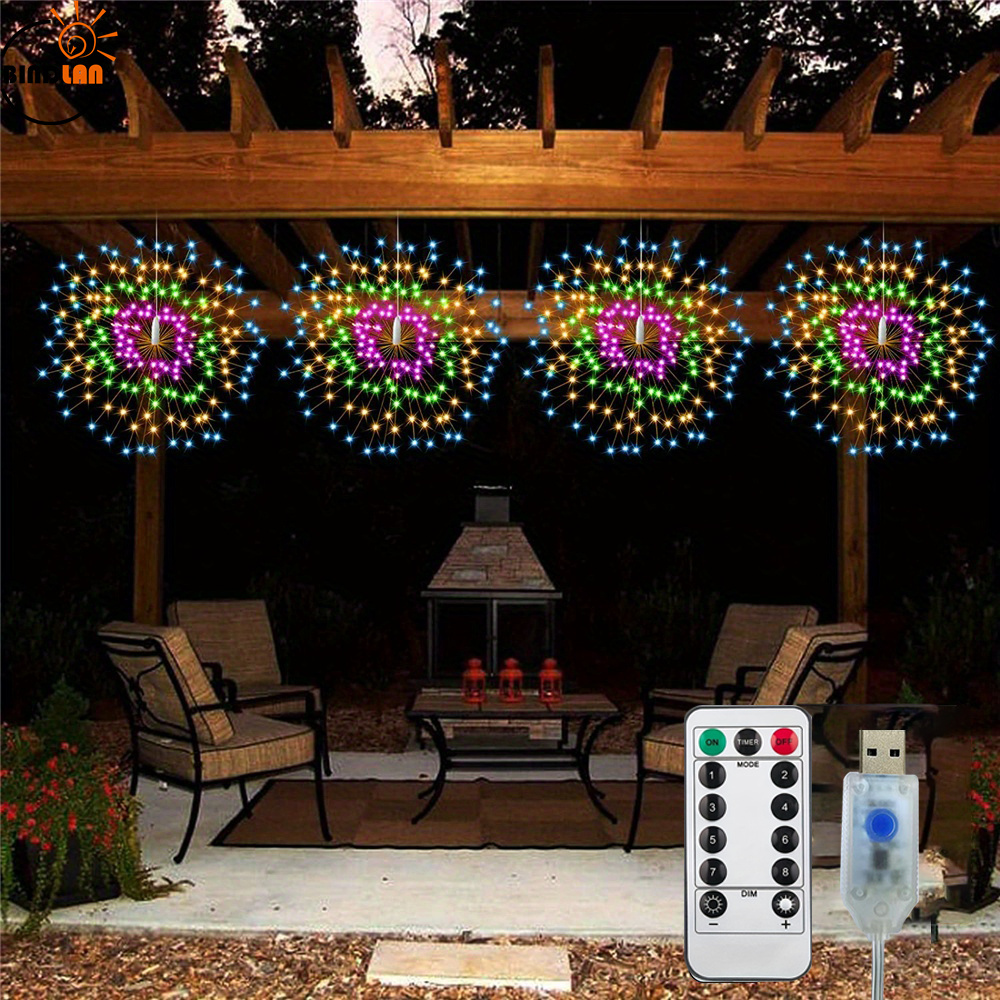 usb style with control one tote four fireworks lights christmas halloween decorative string lights details 1