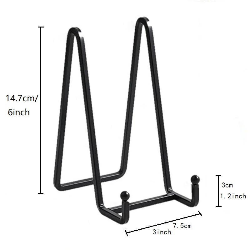 48 Pieces Easel Stands 3 Inch Plastic Plate Stand Holder Display Picture Easel  Stand for Display Picture Frame (Black) 