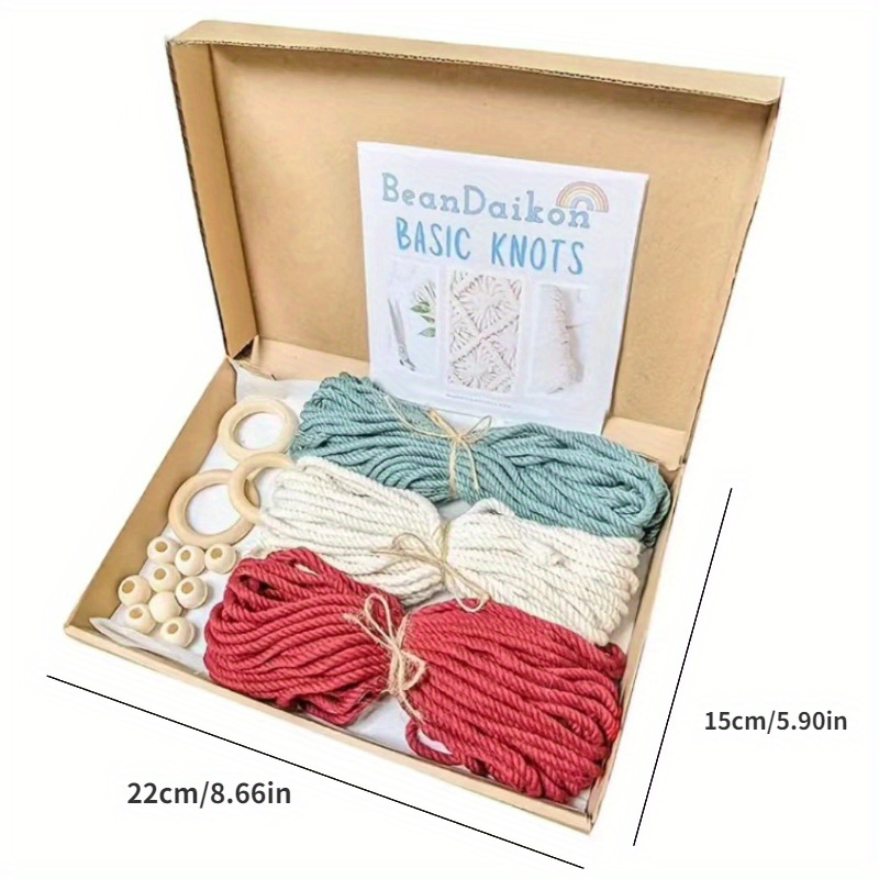 Christmas Tree Macrame Kit Handmade Cotton Rope Woven Knots