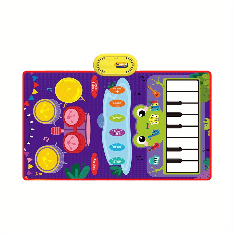 PRAGYM Regalos para niñas de 1 año, tapete de piano para bebé para niña de  1 año, tapete musical 2 en 1 con teclado y tambor, juguetes musicales